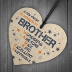 Funny Rude BROTHER Gift Wood Heart Plaque Novelty Birthday Gifts