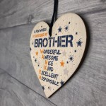 Funny Rude BROTHER Gift Wood Heart Plaque Novelty Birthday Gifts