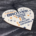 Funny Rude BROTHER Gift Wood Heart Plaque Novelty Birthday Gifts