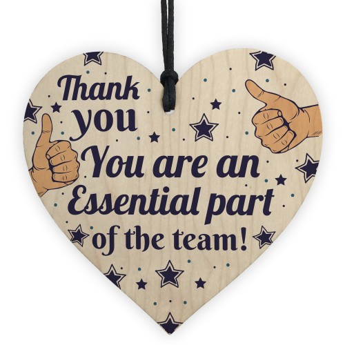 THANK YOU Gifts For Colleagues Employee Wooden Heart Plaque