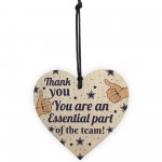 THANK YOU Gifts For Colleagues Employee Wooden Heart Plaque