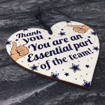 THANK YOU Gifts For Colleagues Employee Wooden Heart Plaque