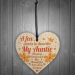 Auntie Gifts Auntie Birthday Card Gift Heart Plaque Mothers Day