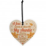 Auntie Gifts Auntie Birthday Card Gift Heart Plaque Mothers Day