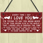 Love You Plaque Hanging Plaque Anniversary Valentines Day Gift 