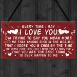 Love You Plaque Hanging Plaque Anniversary Valentines Day Gift 