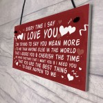 Love You Plaque Hanging Plaque Anniversary Valentines Day Gift 