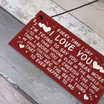 Love You Plaque Hanging Plaque Anniversary Valentines Day Gift 