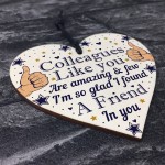 Colleague Thank You Gifts Wooden Heart Friendship Gift Sign Work