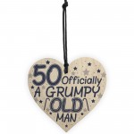 Rude 50th Birthday Funny Wooden Heart Birthday Gift Dad Uncle