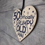 Rude 50th Birthday Funny Wooden Heart Birthday Gift Dad Uncle