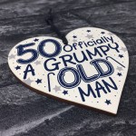 Rude 50th Birthday Funny Wooden Heart Birthday Gift Dad Uncle