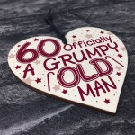 Rude 60th Birthday Funny Wooden Heart Birthday Gift Dad Grandad