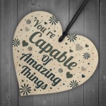 Motivational Friendship Gifts Wooden Heart Birthday Gift