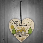 Caravan Rules Novelty Hanging Wooden Heart Accessory Gifts