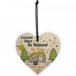 Caravan Rules Novelty Hanging Wooden Heart Accessory Gifts