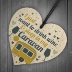 Novelty Caravan Motorhome Gifts Hanging Wooden Heart