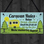 Funny Novelty Caravan Rules Hanging Wall Plaque Home Decor