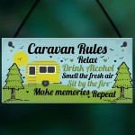 Funny Novelty Caravan Rules Hanging Wall Plaque Home Decor