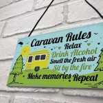 Funny Novelty Caravan Rules Hanging Wall Plaque Home Decor