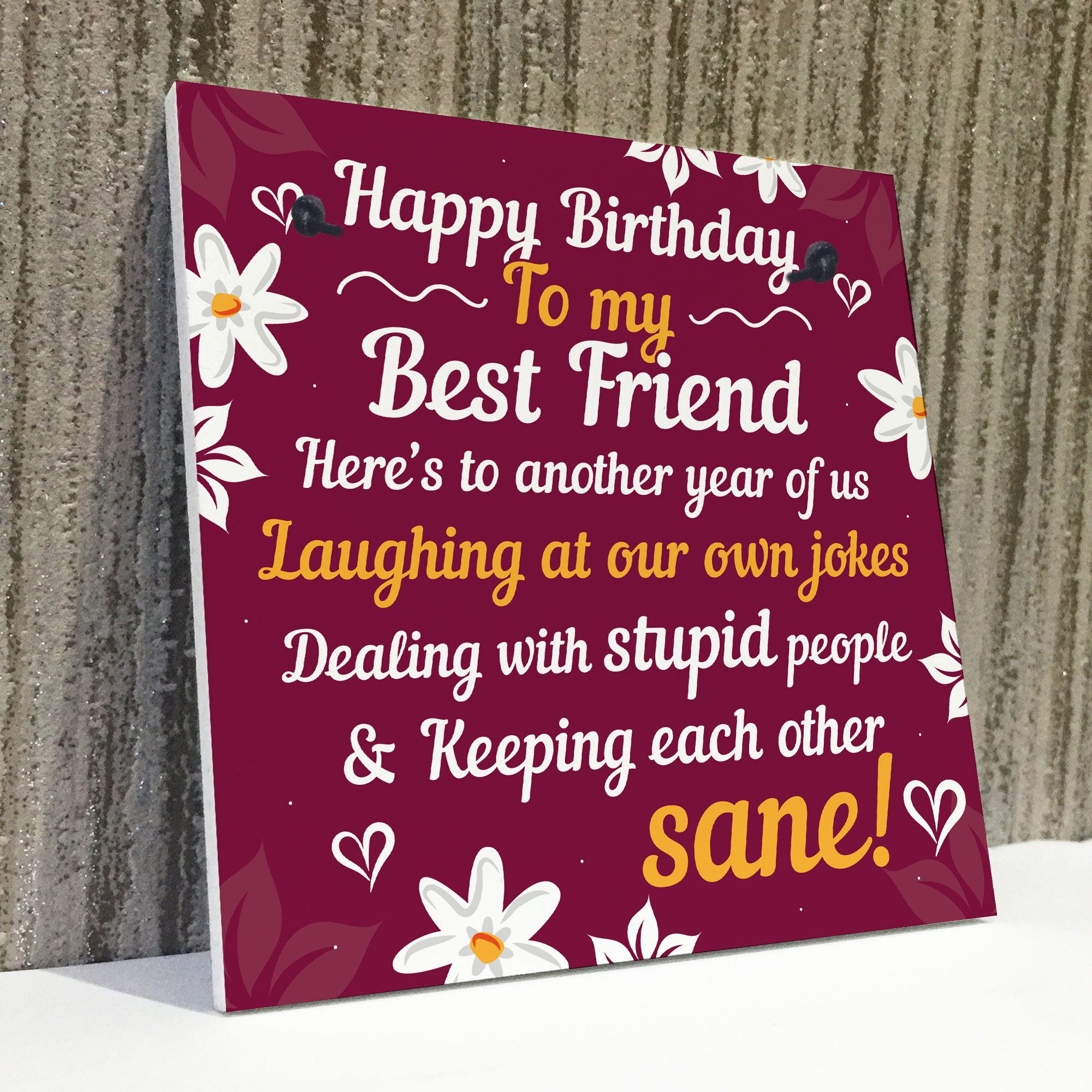 HAPPY BIRTHDAY Card Best Friend Birthday Gift Friendship Plaque