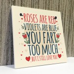 FART TOO MUCH Funny Anniversary Card Birthday Gifts For Wife