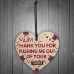 Rude Mum Gift For Birthday Mothers Day Wooden Heart Gifts