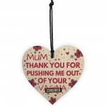 Rude Mum Gift For Birthday Mothers Day Wooden Heart Gifts