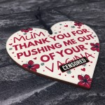 Rude Mum Gift For Birthday Mothers Day Wooden Heart Gifts