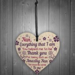 Thank You Nan Gift Mothers Day Gift Wood Heart Nan Birthday Gift