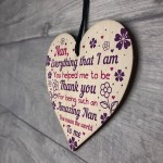 Thank You Nan Gift Mothers Day Gift Wood Heart Nan Birthday Gift