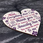 Thank You Nan Gift Mothers Day Gift Wood Heart Nan Birthday Gift