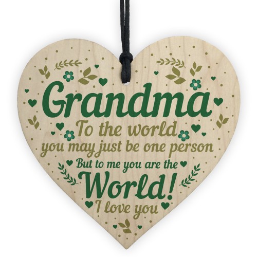 Mothers Day Gift Card Grandma LOVE Sign Wood Heart Grandparent