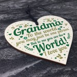 Mothers Day Gift Card Grandma LOVE Sign Wood Heart Grandparent