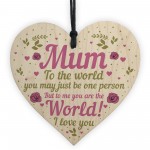 Special Mother's Day Gift Card Wooden Heart Mum Birthday Gifts