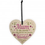 Special Mother's Day Gift Card Wooden Heart Mum Birthday Gifts