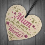 Special Mother's Day Gift Card Wooden Heart Mum Birthday Gifts