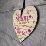 Special Mother's Day Gift Card Wooden Heart Mum Birthday Gifts