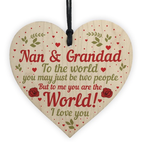 Special Nan And Grandad Gift Wooden Heart Grandad Nan Birthday 