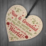 Special Nan And Grandad Gift Wooden Heart Grandad Nan Birthday 