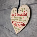 Special Nan And Grandad Gift Wooden Heart Grandad Nan Birthday 