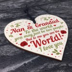 Special Nan And Grandad Gift Wooden Heart Grandad Nan Birthday 