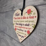 Nan Gifts Wood Heart Nan Birthday Gifts Love Plaque Mothers Day