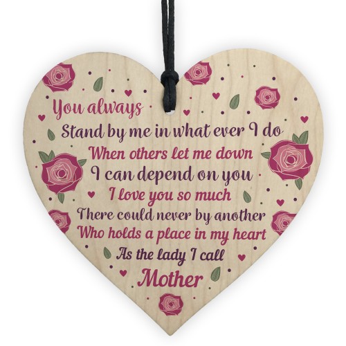 Thank You Mother's Day Gift Wood Heart Friendship Gift Mother