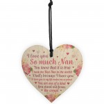 Special Mother's Day Gift For Nan Wood Heart Nan Gifts Nan Signs