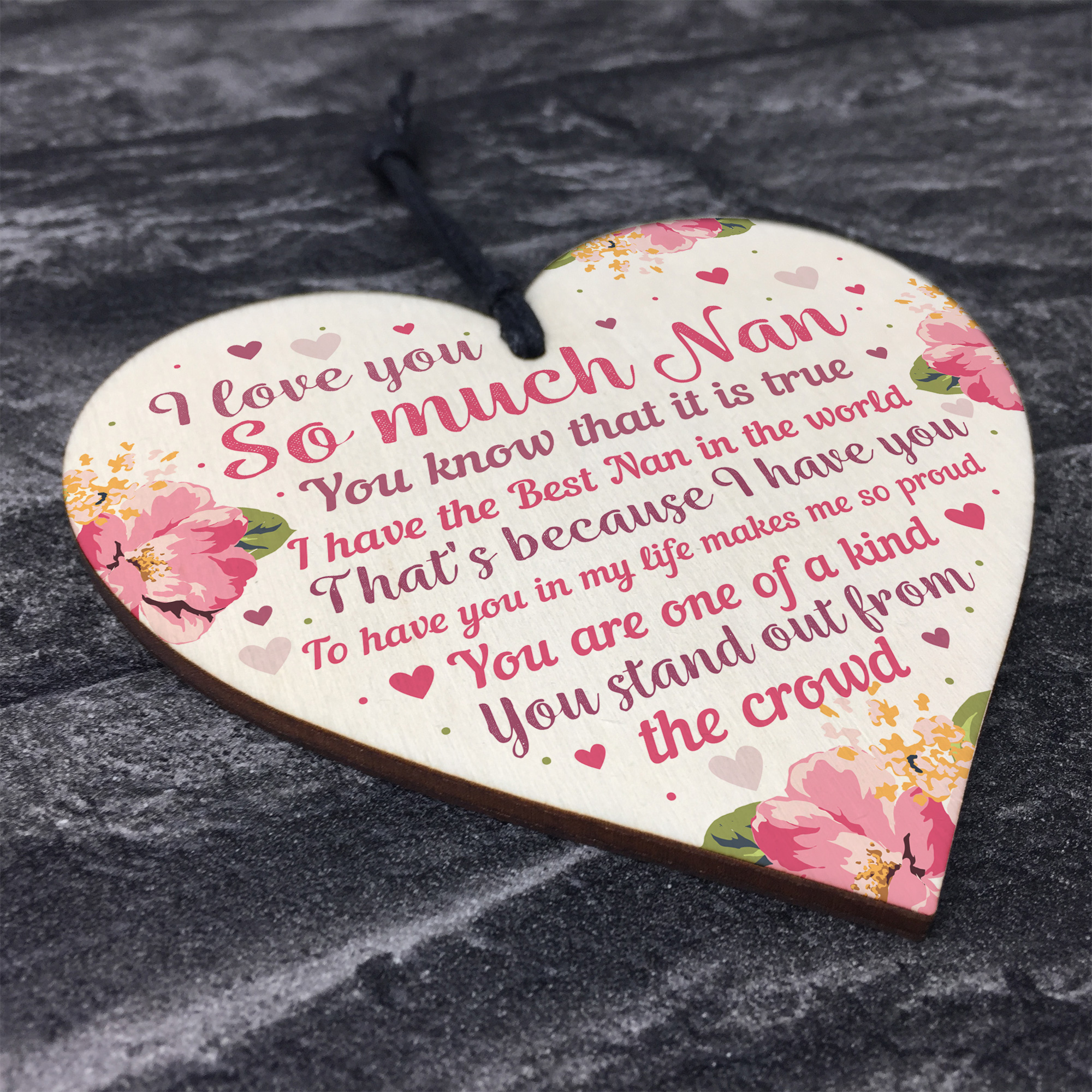 Special Mother's Day Gift For Nan Wood Heart Nan Gifts Nan Signs