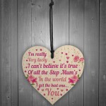 Step Mum Gifts Wooden Heart Step Mum Birthday Gift Mothers Day