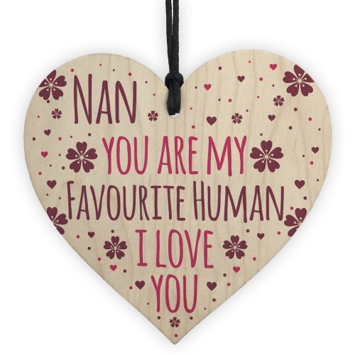 Nan Gift Wooden Heart Nan Birthday Gift Love Sign Nan CARD