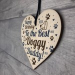 Funny Dad Birthday Gift Dad Birthday Card Wooden Heart Dog Dad