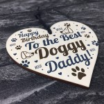 Funny Dad Birthday Gift Dad Birthday Card Wooden Heart Dog Dad